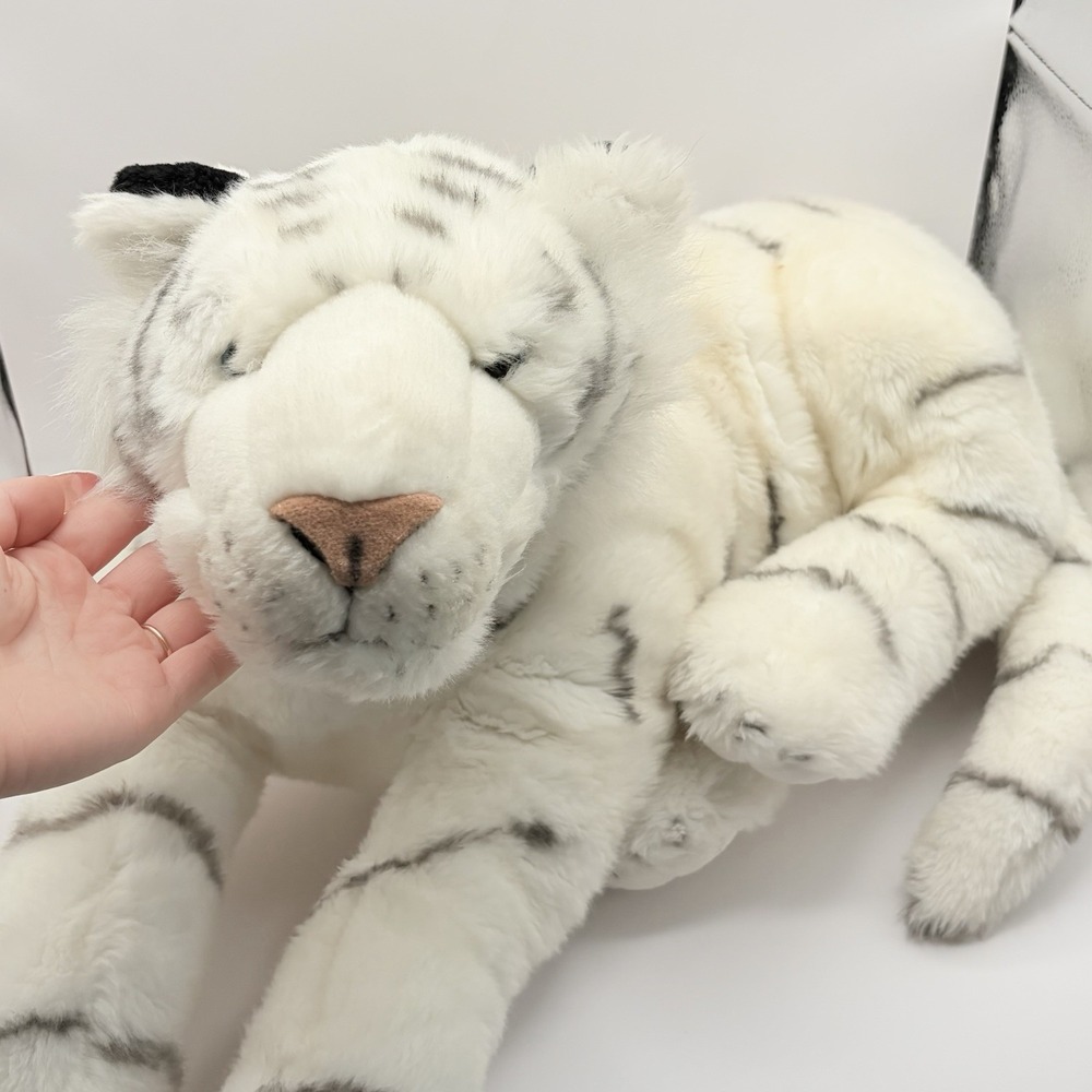 2008 Wild Republic Large Jumbo 39" White Tiger Plush Stuffed Animal Realistic